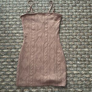 nude/tan mini dress size small with adjustable straps
